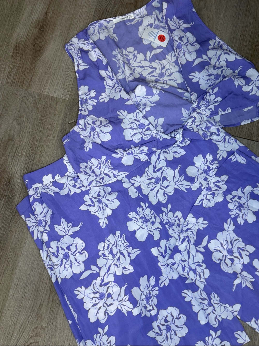 Timing Purple Floral Tie-Front Camisole